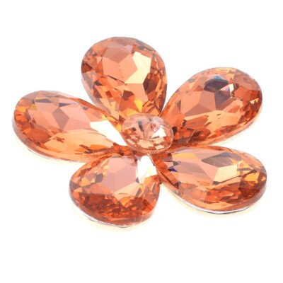 Rose Gold  Tone Metal Flower Style Austrian Crystal Brooch P1148-PEH