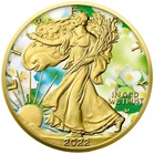 2022 1 Oz Silver $1 SPRING AMERICAN EAGLE Gilded Colored Coin.