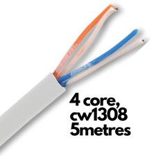 CW1308 Telephone Cable, 2 Pair Internal Telephone Wire, 4 Core White 5m