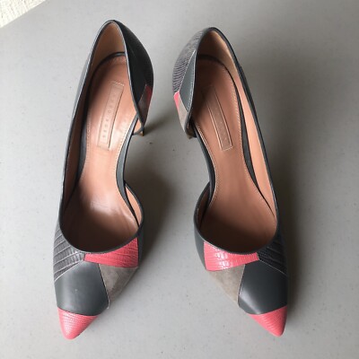 Women's Hugo Boss Gray/Pink Intarsia Heels /Pumps SIZE 7/ EU