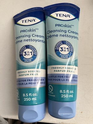 (2) TENA ProSkin 3 in 1  Cleansing Cream Lot 2 Freshly Scented