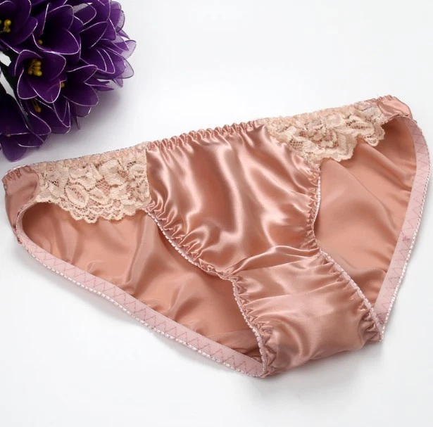 5 pares de bragas de encaje 100 % seda pura para mujer calzoncillos ropa interior lencería M L XL XXL Foto 3 de 4