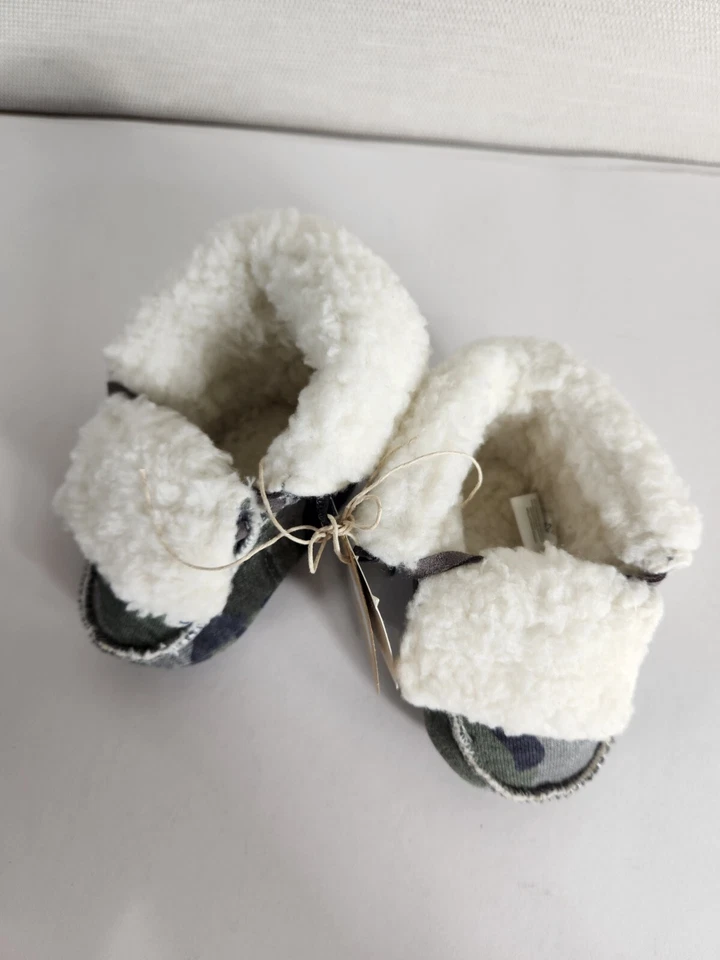 Грязь пирог камуфляж шерпа Baby ботинок туфли без шнуровки серый зеленый размер 0-6 месяцев новый - Изображение 2 из 4