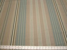 1 1/4 yards of stripe drapery upholstery print fabric r2220