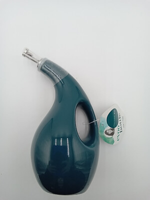 Rachael Ray 24-Ounce Stoneware EVOO Olive Oil Bottle Dispenser with Spout Marine