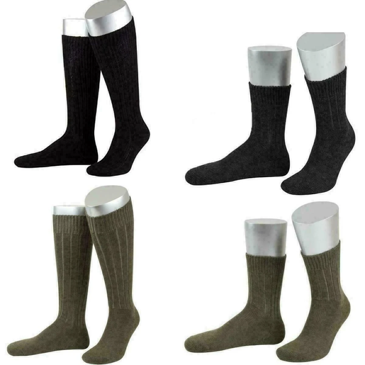 3 pairs of cotton socks – original Bundeswehr stockings in olive, short or long