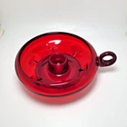 Vintage Fenton Glass Ruby Red Candle Holder Signed Hurricane Base Only