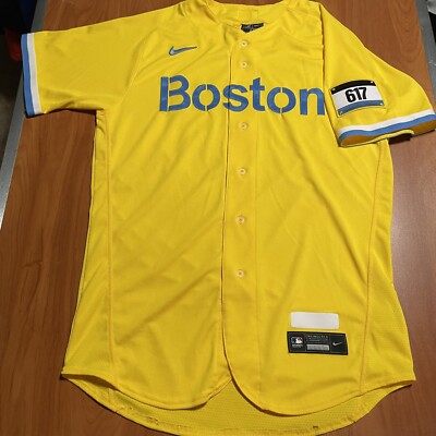 Nike Authentic Rafael Devers Boston Red Sox City Connect MLB Jersey Yellow  44