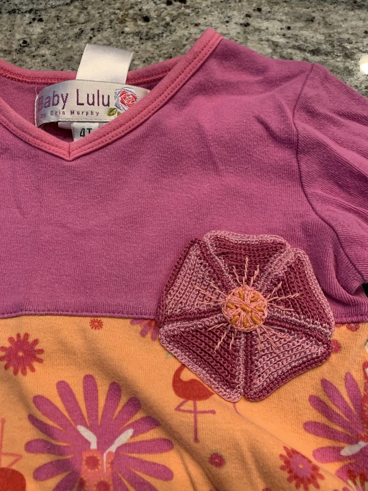 Bebé Lulu 4 4t Flamenco Asiático Tropical Vestido Legging Conjunto Conjunto Conjunto Conjunto Foto 4 de 4