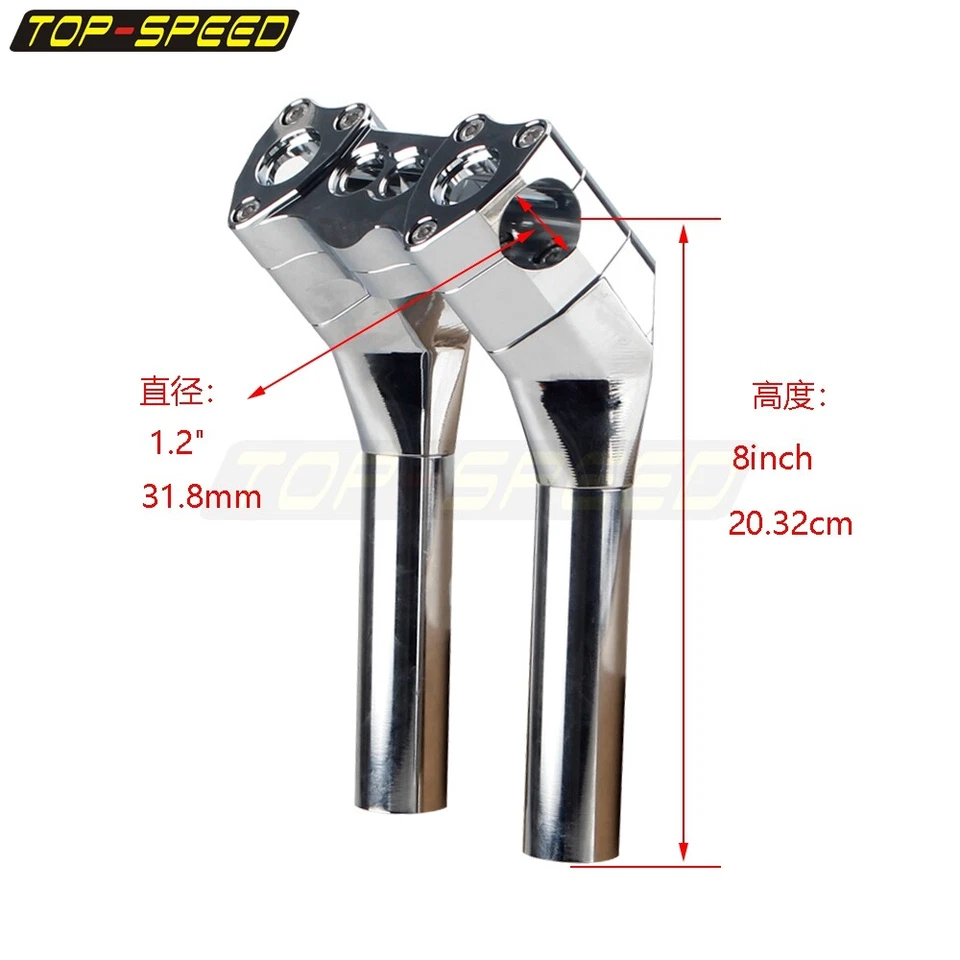 1-1/4" Pullback Style Modular Handlebar Riser For Harley Sportster Dyna Softail - Image 4 of 4