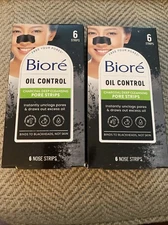 (2) Biore Oil Control Charcoal Deep Cleansing Pore Strips - 6 Per Box