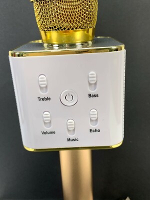 Bluetooth Karaoke Microphone Gold Speaker Player Singing Recorder