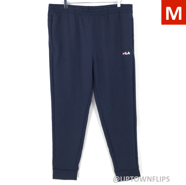 FILA Men's Medium Blue Jogger Sweatpants with Zip Pocket Logo