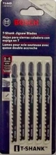 Bosch T144D 4" x 6 TPI HCS T-Shank Jigsaw Blades 5 Pack Swiss