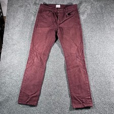 Sid Mashburn Mens 31 Burgundy Canvas Pants Straight Leg Made in USA Button Fly