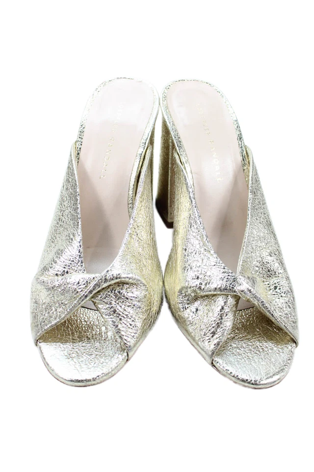 Sandalias Loeffler Randall para mujer de tacón bloque metálicas torcidas doradas talla 7,5 Foto 2 de 4