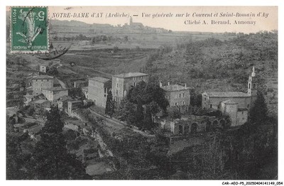 CAR-AEOP5-0224-07 - NOTRE-DAME D'AY - General view of the convent and saint-r