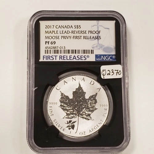 2017 $5 Canada 1 oz .9999 Silver Maple Leaf RP - Moose Privy - NGC PF 69 - Q2370