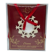 Lenox Charms Ivory Snowflake Holiday Photo Ornament   New