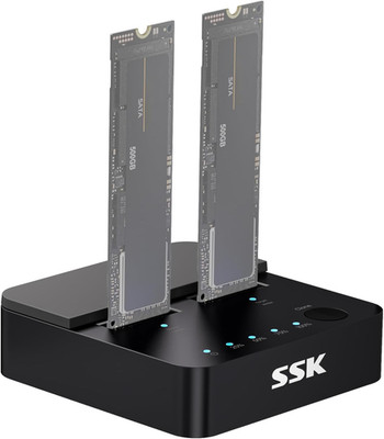 Nvme & SATA SSD Cloner M.2 Duplicator Dual Bay Dock SSD to USB Adapter | for Nvm