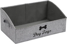 Linen-Cotton Blend Dog Toy Basket and Dog Toy Box, Dog Toy Basket Storage - Perf