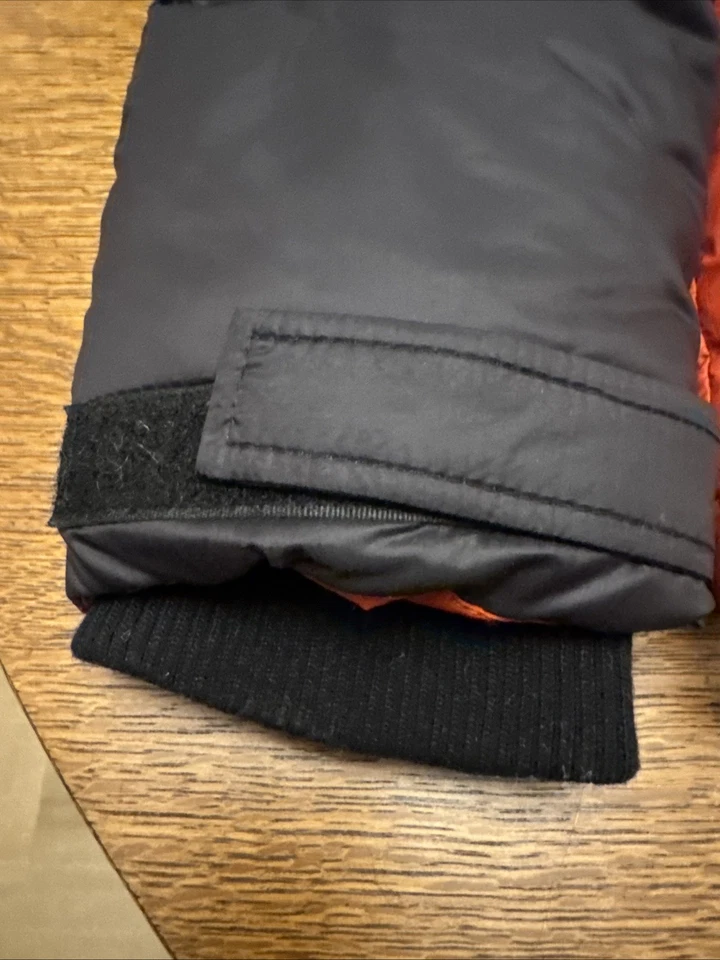 Guess Men's Jacket Color Block Orange Black  Full Zip Puffer Coat Logo Sz M - Image 2 of 4