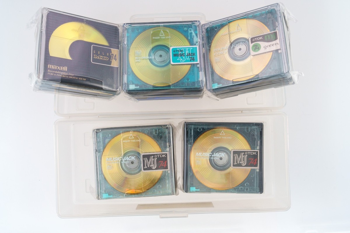 Lot De 5 Minidiscs Maxell Burari 80 Minutes - Transparents - Envoi