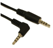 2ft 3.5mm 4 Conductor TRRS ANGLED/STRAIGHT Mini Mic / Video M/M Cable