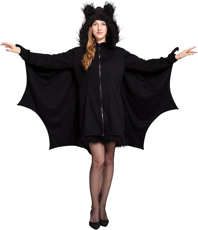 Black Bat Costume Women, Halloween Costumes for Adults