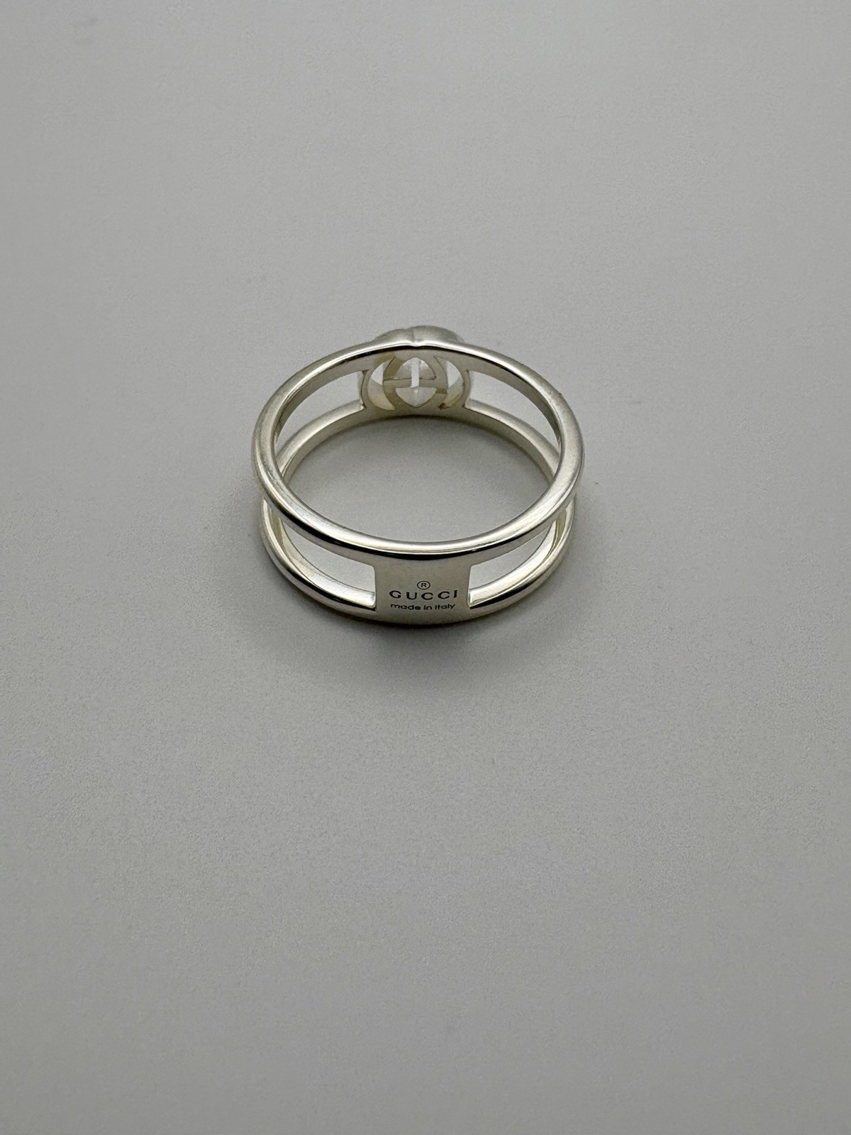 Authentic Gucci Ring Interlocking G 6mm Sterling … - image 5