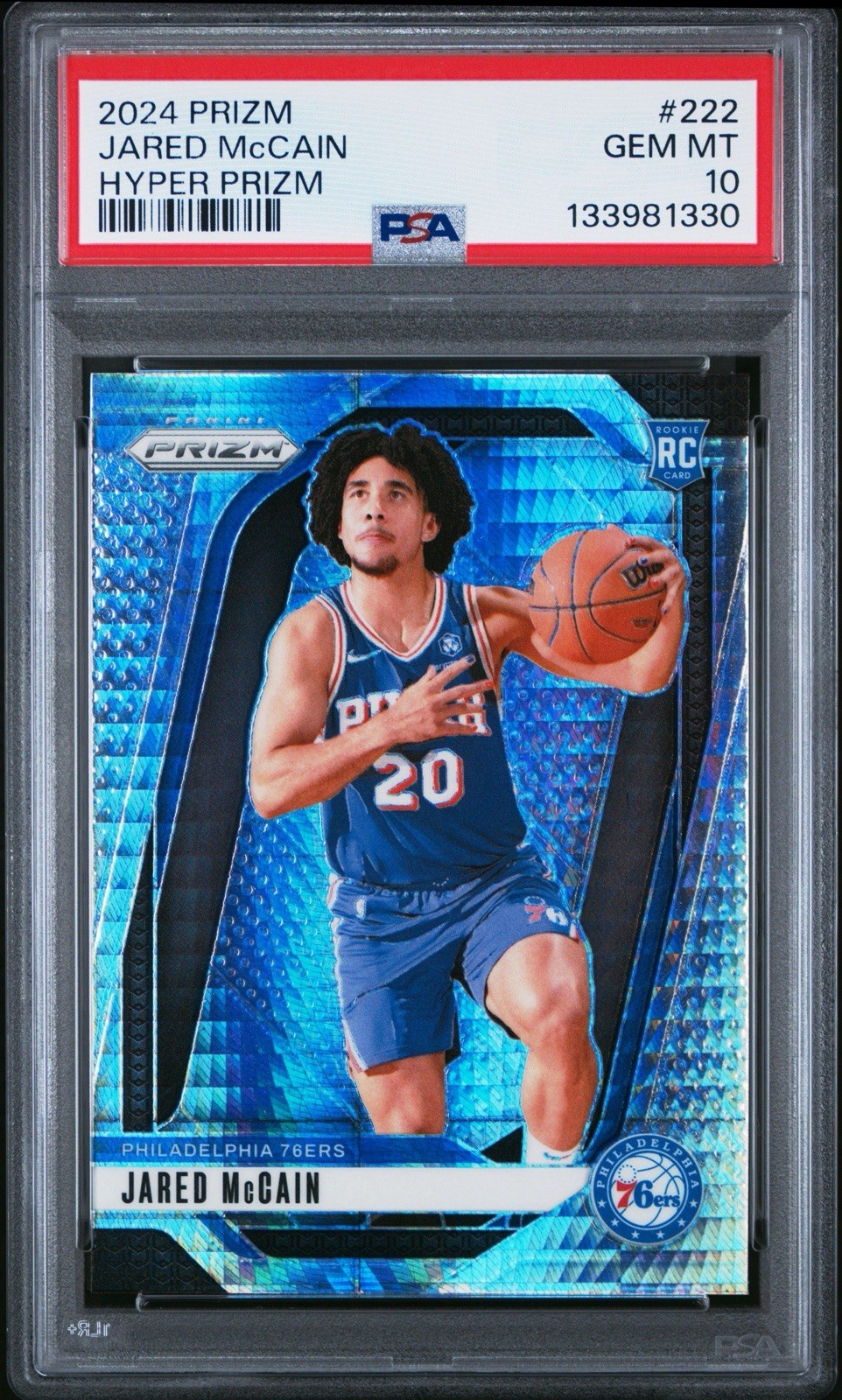 2024-25 Panini Prizm - Jared McCain #222 Hyper Prizm (RC) PSA 10