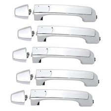 Exterior Door Handle w/End Cap 15794315 15932907 for Front  Rear Chrome 5 Pcs