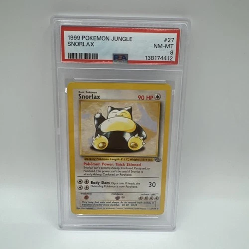 1999 Jungle Snorlax #27 Non-Holo PSA 8