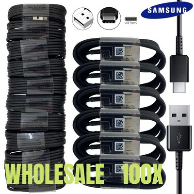 100X Wholesale Bulk USB Type C Cable 4ft For Samsung Fast Charger Charging Cord