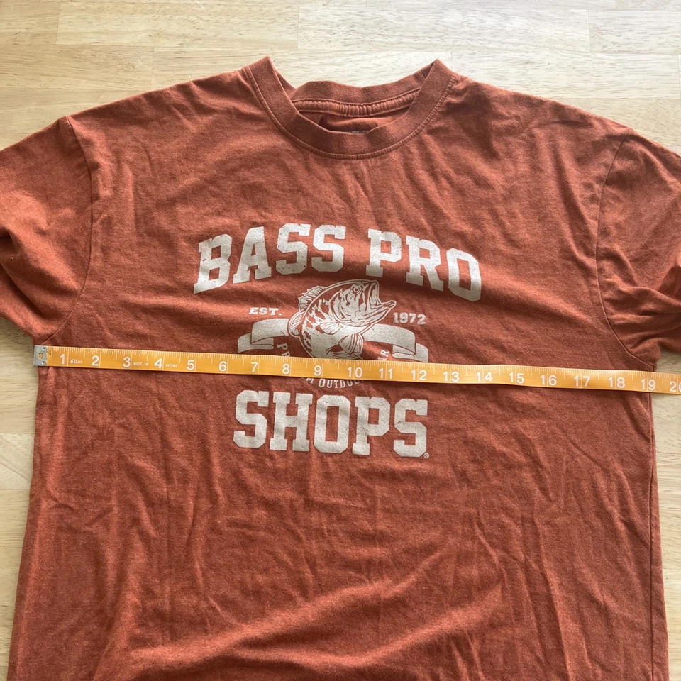 Men's Bass Pro Shops T Shirt Small S Orange Green Fishing Fish - Image 4 of 4