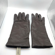 Lord  Taylor Genuine Leather 100 Cashmere Lined Chocolate Women Gloves 7 1/2