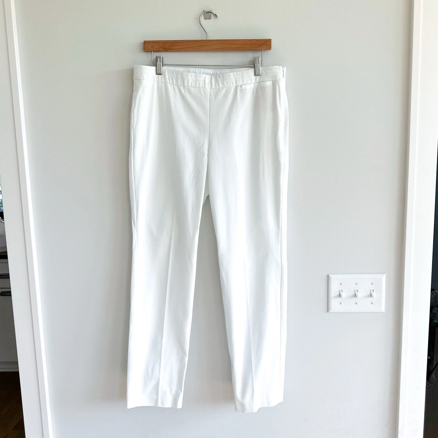 J. Jill Precision Stretch High Rise Cropped Pants White 12 NWT
