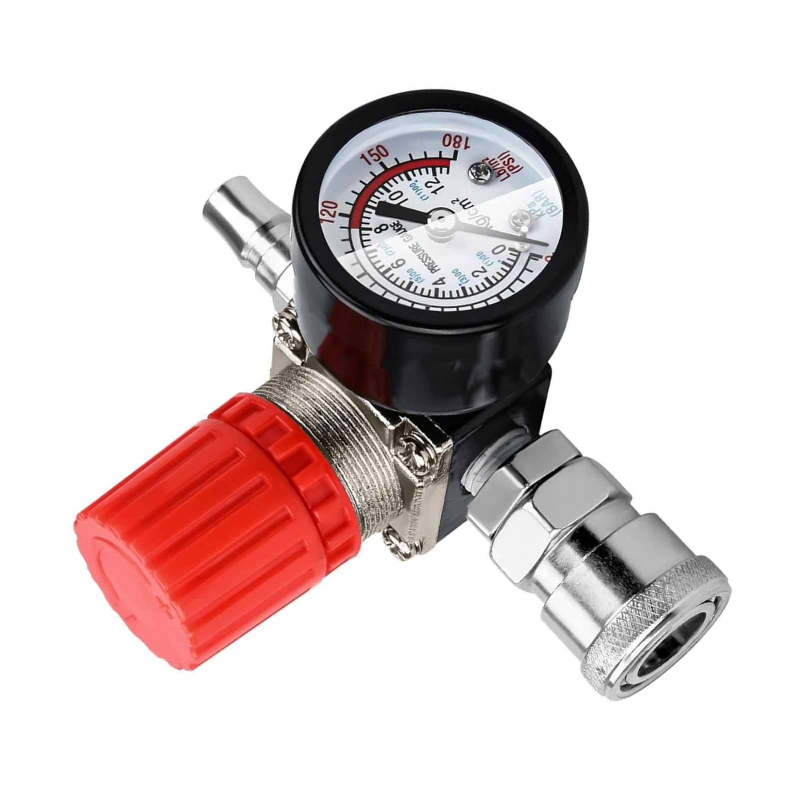 Air Regulator Valve 1/4" NPT with Gauge 180 PSI Compressor Pressure Control