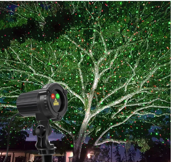 Внешний вид Luz láser navideña IP65, proyector rojo y verde para jardín ydecoració - Изображение 2 из 4
