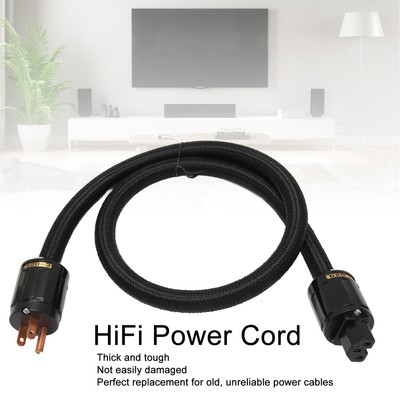 HiFi Power Cable 12AWG 3 Core Pure Copper Plug 125V 15A AC Power Cord For So Hot