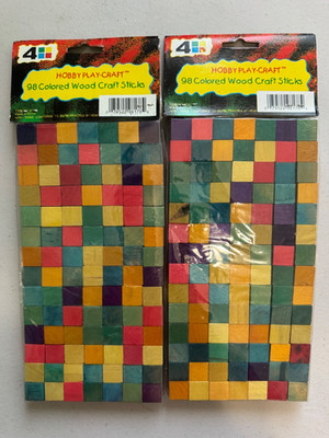 196 PCS - MULTICOLOR MINI WOOD BLOCKS 5/8''
