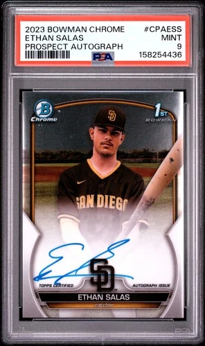 158254436 Ethan Salas 2023 Bowman Chrome #CPA-ESS 1st RC Auto PSA 9