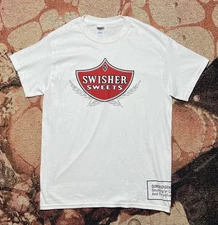 VINTAGE Swisher Sweets Tee Surgeon General Warning Tee White Medium Gildan