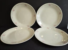 Corelle English Breakfast 10.25" Dinner Plates Set of 4 Beige Pink Blue Roses