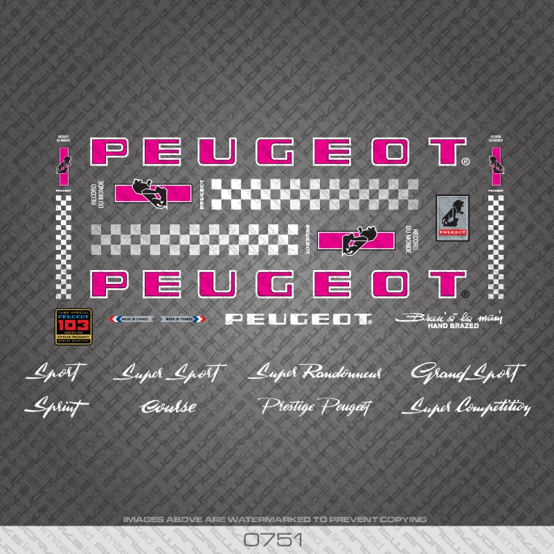 Peugeot deals bicycle decals