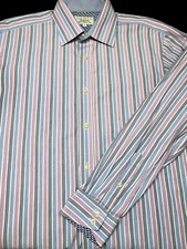 Ted Baker Endurance Mens Button Front Long Sleeve Cotton Stripe Shirt 16