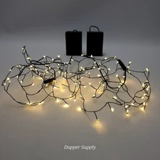 2x LED Fairy Lights – 60 Bulbs Each, Battery Operated, Timer & Fade, Warm White 