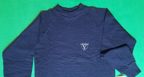 Valentino Sport Unisex Navy Cotton L/S Sweatshirt Made in Italy Size S - Picture 2 of 6