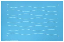 - Modern Waves - Edge to Edge Nylon Mesh Stencil Continuous Line Template for...