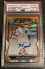 2023 Bowman Chrome Orange Wave Brandon Mayea 1st AUTO 21/25 PSA 10 GEM 🔥 